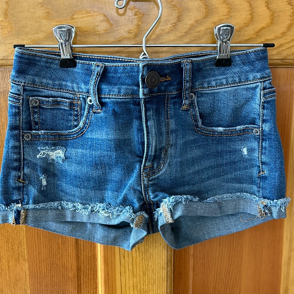American Eagle denim shorts.  Size 00.